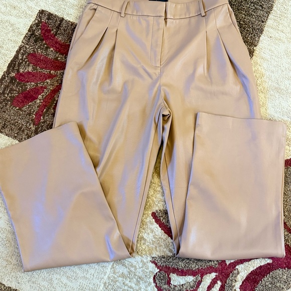 House of Harlow 1960 Pants - House of Harlow 1960 Camel Faux Leather Women's Trousers